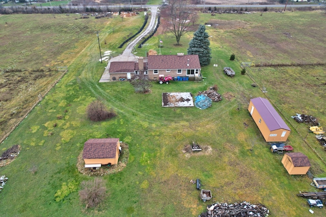 drone / aerial view with a rural view