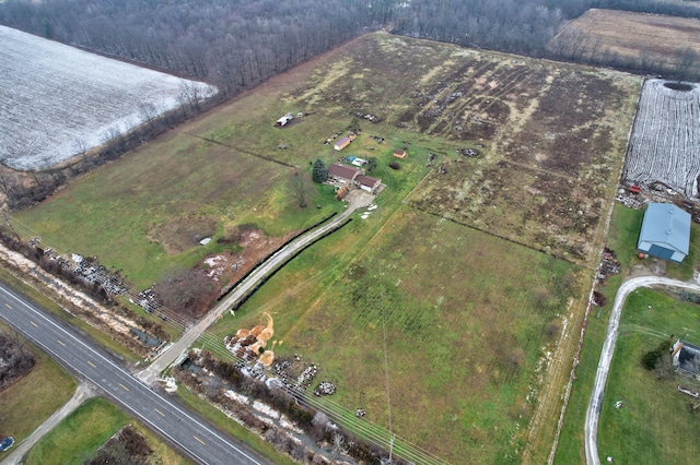 aerial view with a rural view