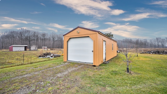 view of outbuilding with a garage