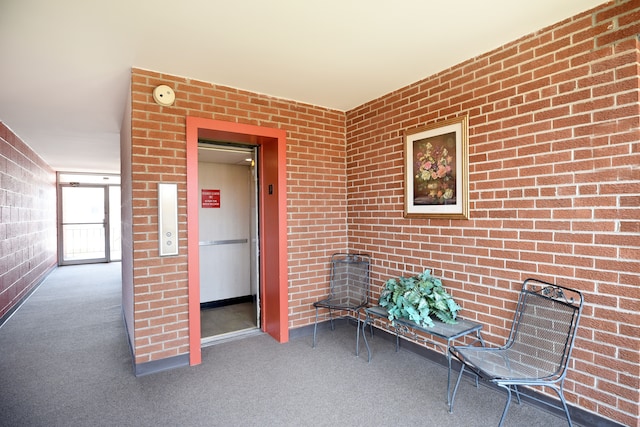 interior space featuring elevator