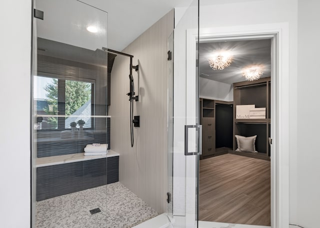 bathroom featuring wood-type flooring