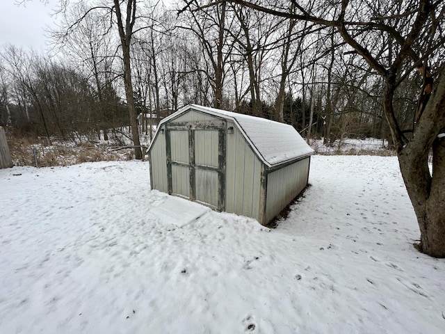 view of snow covered structure