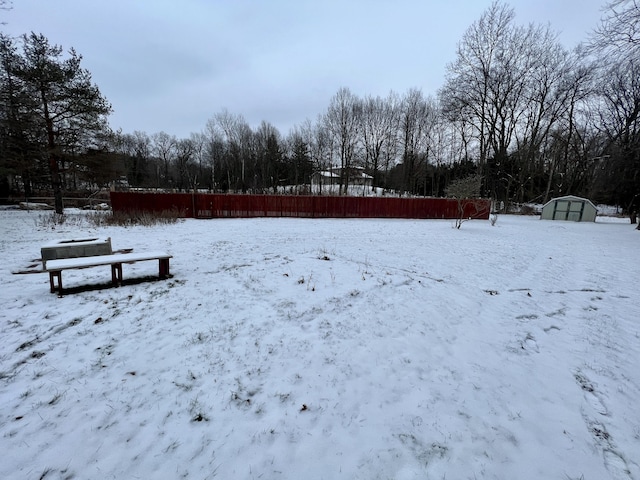 view of snowy yard