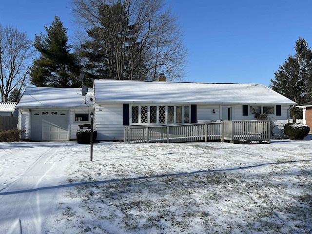 ranch-style home with a garage