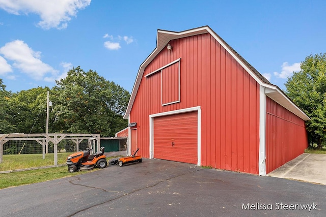 view of garage