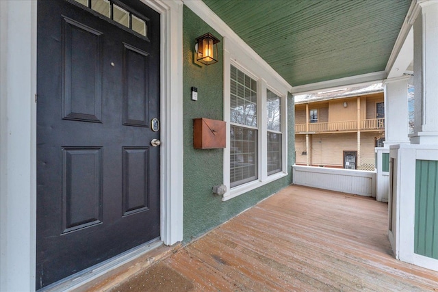 property entrance with a porch