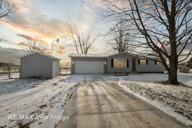 view of front of home featuring a garage