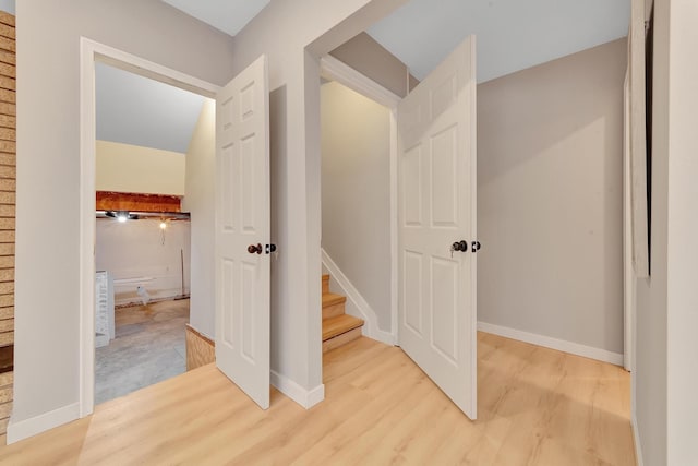 hall featuring light hardwood / wood-style floors