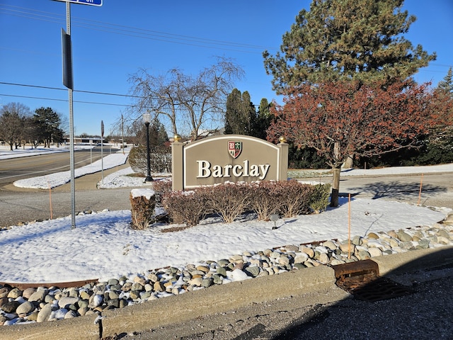 view of community sign