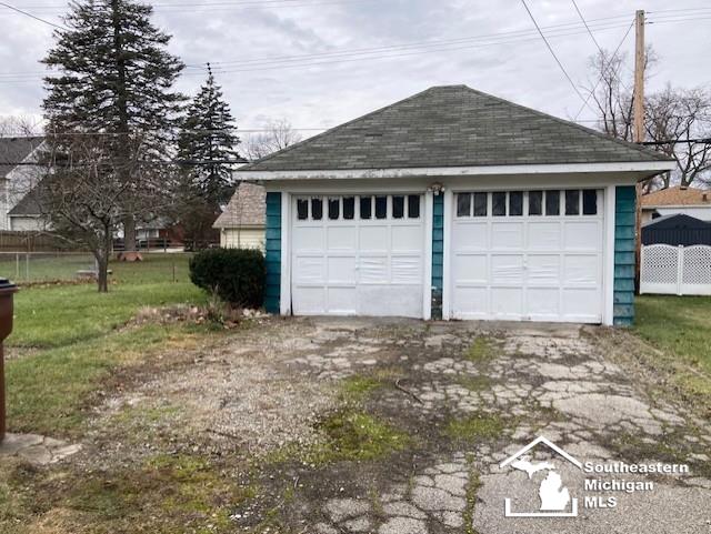 view of garage