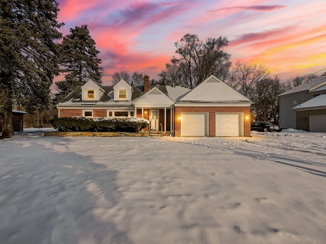 view of front of home with a garage