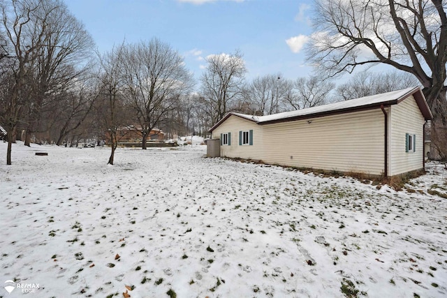 view of snowy exterior