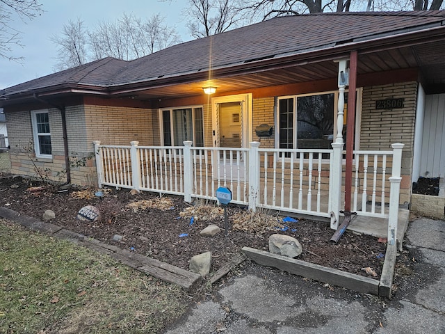 exterior space with covered porch