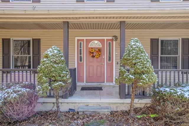 property entrance with a porch