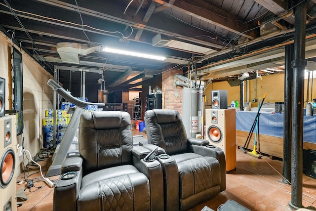 basement with gas water heater