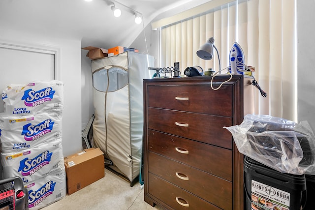 interior space with light colored carpet