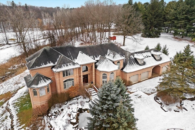 view of snowy aerial view