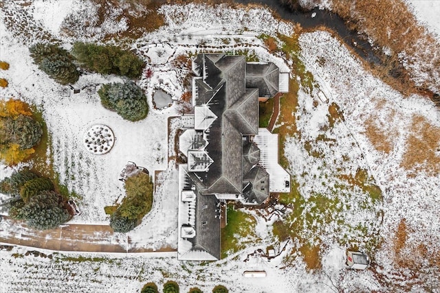 view of snowy aerial view