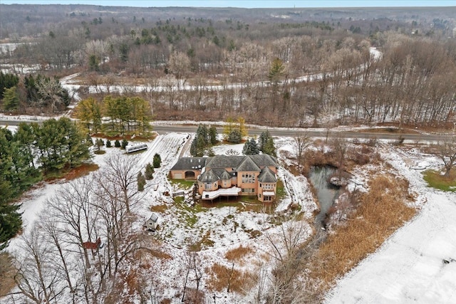 view of snowy aerial view