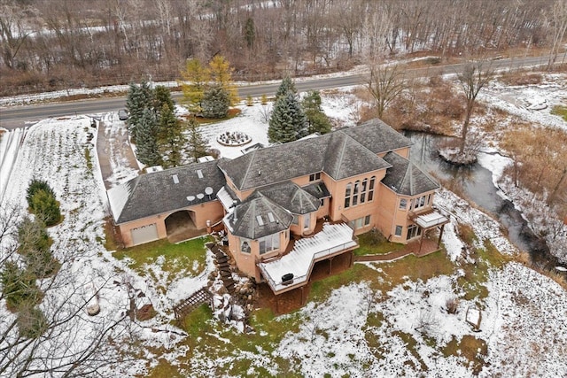 view of snowy aerial view