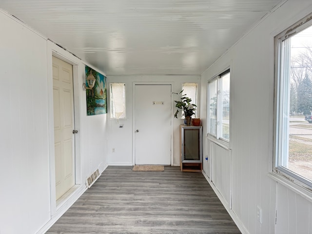 foyer entrance featuring hardwood / wood-style flooring