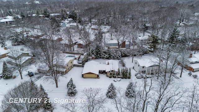 view of snowy aerial view