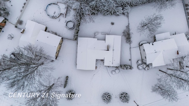 view of snowy aerial view