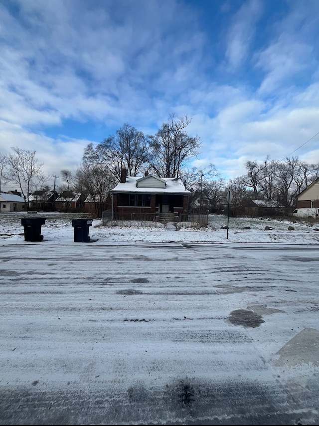 view of yard covered in snow