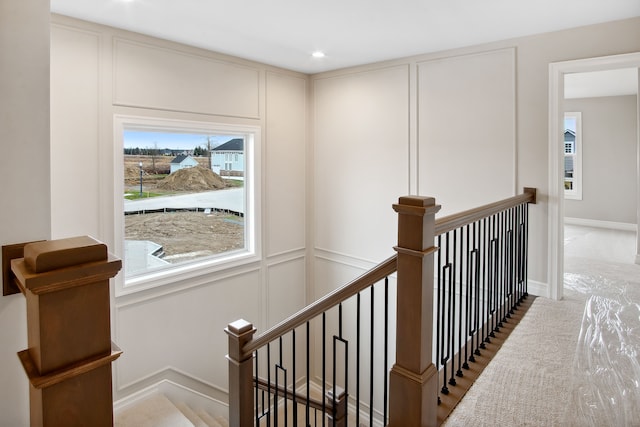 stairway with a wealth of natural light