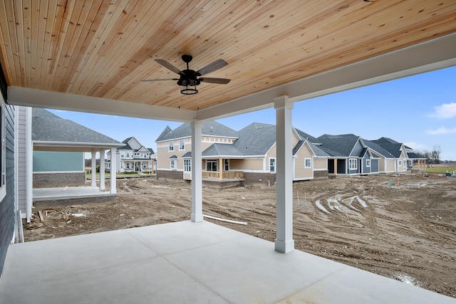 view of patio / terrace featuring ceiling fan