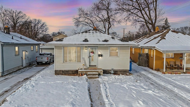 view of bungalow