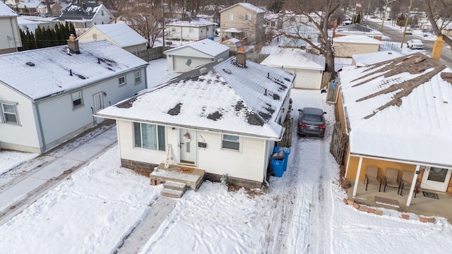 view of snowy aerial view