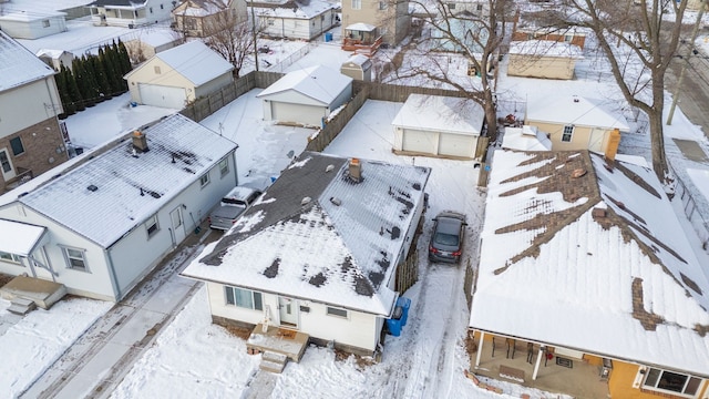 view of snowy aerial view