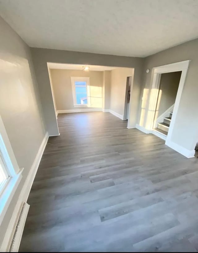 spare room featuring hardwood / wood-style flooring