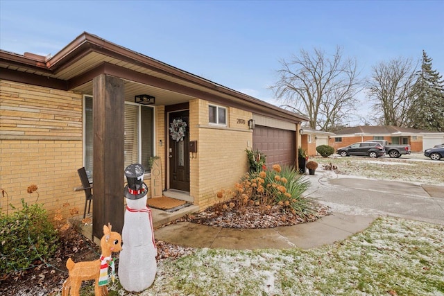 exterior space featuring a garage