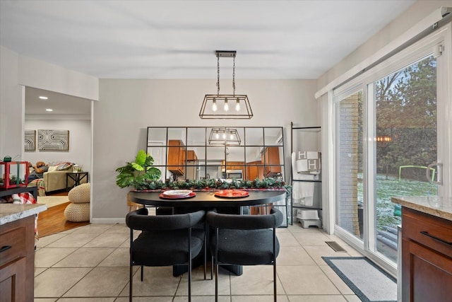 view of tiled dining space