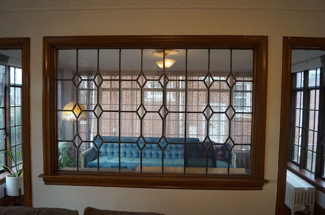 interior details with radiator