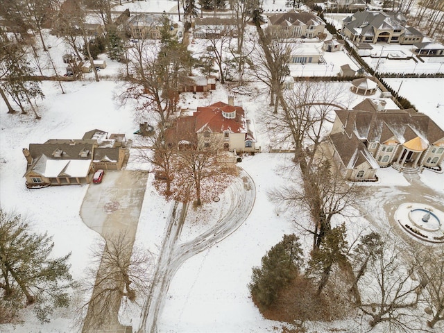 view of snowy aerial view