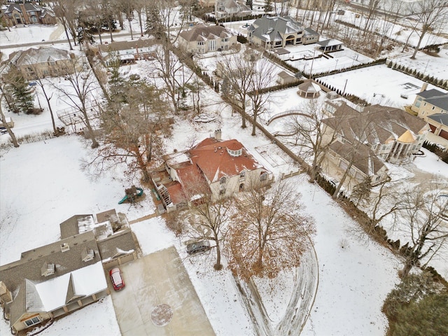 view of snowy aerial view