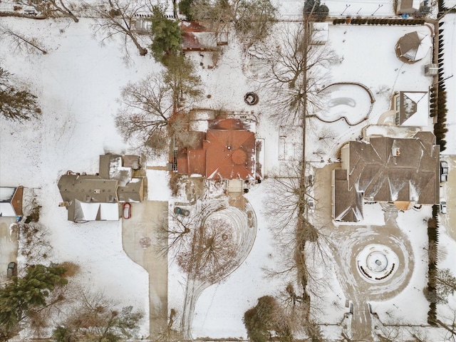 view of snowy aerial view