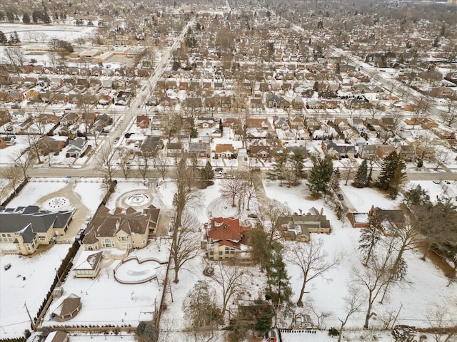 view of snowy aerial view