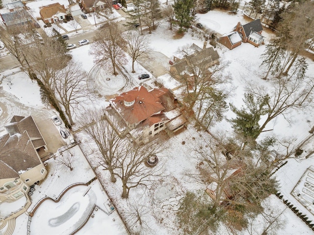 view of snowy aerial view