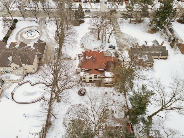 view of snowy aerial view