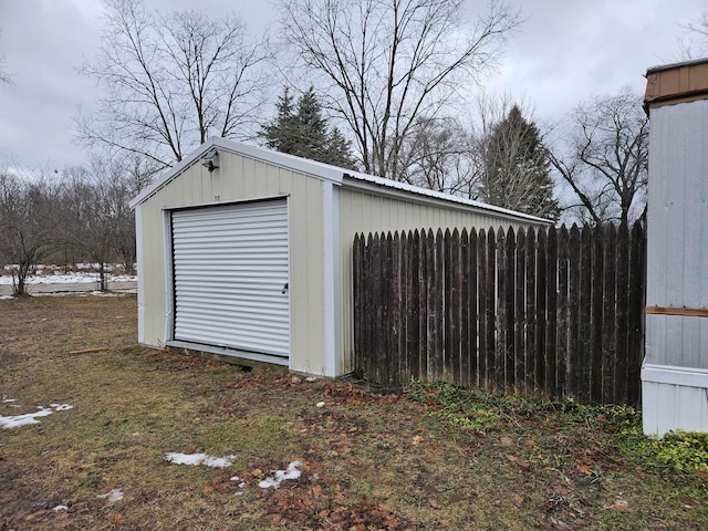 view of garage