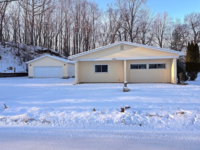 view of single story home