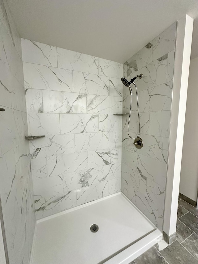 2011 Green Acres Dr, Adrian, MI 49221 - full bathroom with a marble finish shower and marble finish flooring