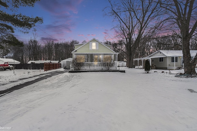 view of front of home with covered porch