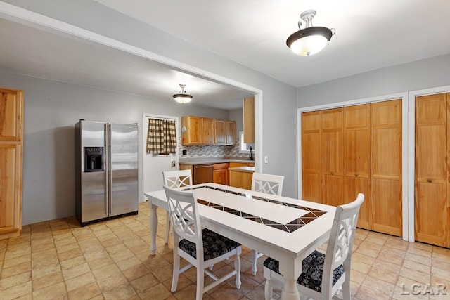 dining room with sink