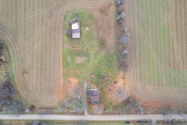 bird's eye view with a rural view