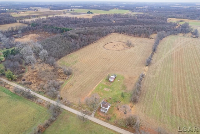 drone / aerial view featuring a rural view